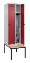 C+P Spind Evolo PLUS 0490507-32 mit Bank 3 Abt.400mm Drehriegel (HxBxT) 2120x1200x815mm 9016/3015