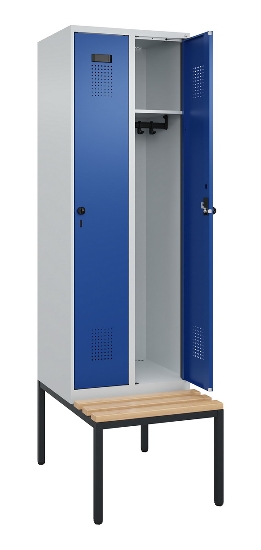 C+P Spind Evolo PLUS 0490507-32 mit Bank 3 Abt.400mm Drehriegel (HxBxT) 2120x1200x815mm 9016/3015