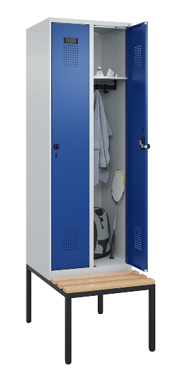 C+P Spind Evolo PLUS 0490507-32 mit Bank 3 Abt.400mm Drehriegel (HxBxT) 2120x1200x815mm 9016/3015