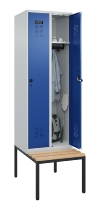 C+P Spind Evolo PLUS 0490507-32 mit Bank 3 Abt.400mm Drehriegel (HxBxT) 2120x1200x815mm 9016/3015