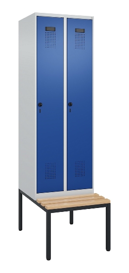 C+P Spind Evolo PLUS 0490507-32 mit Bank 3 Abt.400mm Drehriegel (HxBxT) 2120x1200x815mm 9016/3015