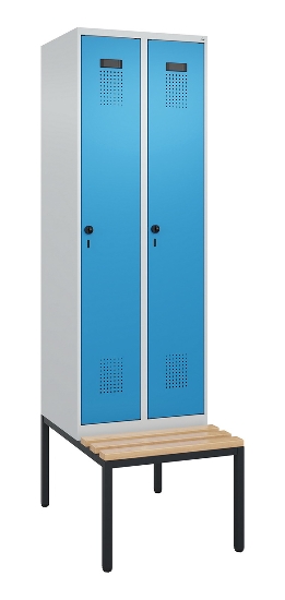 C+P Spind Evolo PLUS 0490507-32 mit Bank 3 Abt.400mm Drehriegel (HxBxT) 2120x1200x815mm 9016/3015