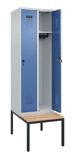 C+P Spind Evolo PLUS 0490507-32 mit Bank 3 Abt.400mm Drehriegel (HxBxT) 2120x1200x815mm 9016/3015