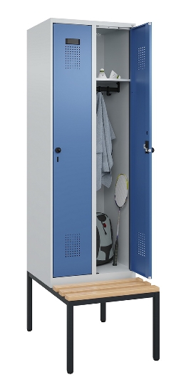 C+P Spind Evolo PLUS 0490507-32 mit Bank 3 Abt.400mm Drehriegel (HxBxT) 2120x1200x815mm 9016/3015