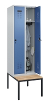 C+P Spind Evolo PLUS 0490507-32 mit Bank 3 Abt.400mm Drehriegel (HxBxT) 2120x1200x815mm 9016/3015