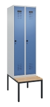 C+P Spind Evolo PLUS 0490507-32 mit Bank 3 Abt.400mm Drehriegel (HxBxT) 2120x1200x815mm 9016/3015