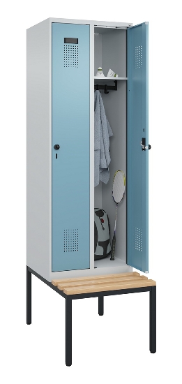 C+P Spind Evolo PLUS 0490507-32 mit Bank 3 Abt.400mm Drehriegel (HxBxT) 2120x1200x815mm 9016/3015