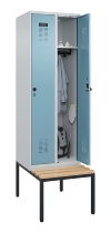 C+P Spind Evolo PLUS 0490507-32 mit Bank 3 Abt.400mm Drehriegel (HxBxT) 2120x1200x815mm 9016/3015
