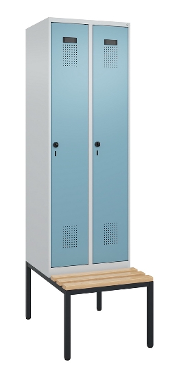 C+P Spind Evolo PLUS 0490507-32 mit Bank 3 Abt.400mm Drehriegel (HxBxT) 2120x1200x815mm 9016/3015