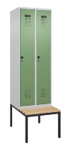 C+P Spind Evolo PLUS 0490507-32 mit Bank 3 Abt.400mm Drehriegel (HxBxT) 2120x1200x815mm 9016/3015