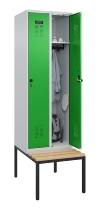 C+P Spind Evolo PLUS 0490507-32 mit Bank 3 Abt.400mm Drehriegel (HxBxT) 2120x1200x815mm 9016/3015