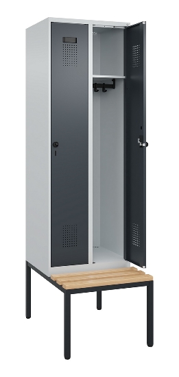 C+P Spind Evolo PLUS 0490507-32 mit Bank 3 Abt.400mm Drehriegel (HxBxT) 2120x1200x815mm 9016/3015