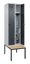 C+P Spind Evolo PLUS 0490507-32 mit Bank 3 Abt.400mm Drehriegel (HxBxT) 2120x1200x815mm 9016/3015