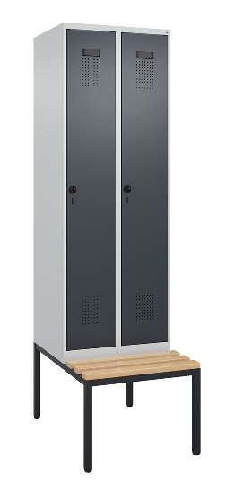 C+P Spind Evolo PLUS 0490507-32 mit Bank 3 Abt.400mm Drehriegel (HxBxT) 2120x1200x815mm 9016/3015