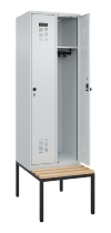 C+P Spind Evolo PLUS 0490507-32 mit Bank 3 Abt.400mm Drehriegel (HxBxT) 2120x1200x815mm 9016/3015