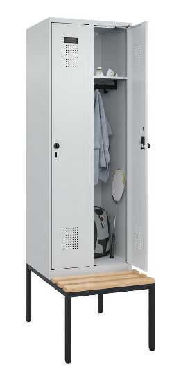 C+P Spind Evolo PLUS 0490507-32 mit Bank 3 Abt.400mm Drehriegel (HxBxT) 2120x1200x815mm 9016/3015