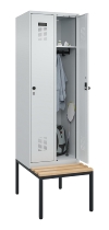C+P Spind Evolo PLUS 0490507-32 mit Bank 3 Abt.400mm Drehriegel (HxBxT) 2120x1200x815mm 9016/3015