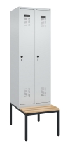 C+P Spind Evolo PLUS 0490507-32 mit Bank 3 Abt.400mm Drehriegel (HxBxT) 2120x1200x815mm 9016/3015