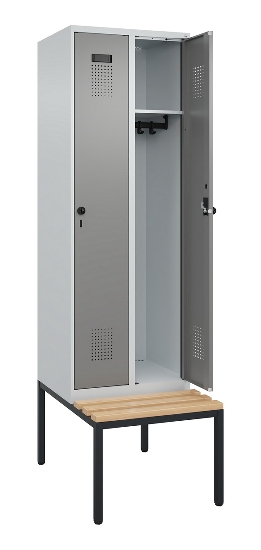 C+P Spind Evolo PLUS 0490507-32 mit Bank 3 Abt.400mm Drehriegel (HxBxT) 2120x1200x815mm 9016/3015