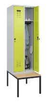 C+P Spind Evolo PLUS 0490507-32 mit Bank 3 Abt.400mm Drehriegel (HxBxT) 2120x1200x815mm 9016/3015