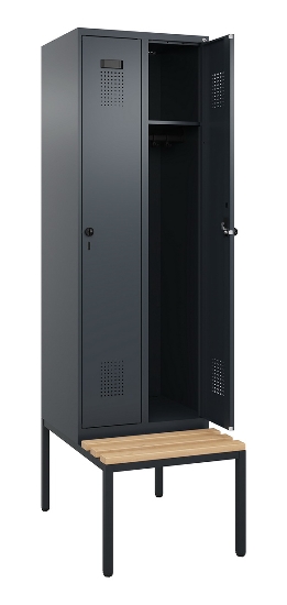 C+P Spind Evolo PLUS 0490507-32 mit Bank 3 Abt.400mm Drehriegel (HxBxT) 2120x1200x815mm 9016/3015