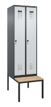 C+P Spind Evolo PLUS 0490507-32 mit Bank 3 Abt.400mm Drehriegel (HxBxT) 2120x1200x815mm 9016/3015