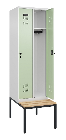 C+P Spind Evolo PLUS 0490507-32 mit Bank 3 Abt.400mm Drehriegel (HxBxT) 2120x1200x815mm 9016/3015