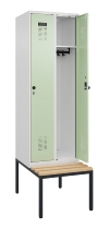C+P Spind Evolo PLUS 0490507-32 mit Bank 3 Abt.400mm Drehriegel (HxBxT) 2120x1200x815mm 9016/3015
