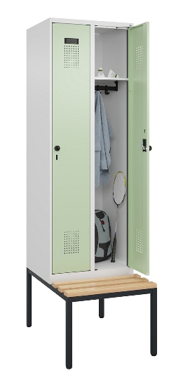 C+P Spind Evolo PLUS 0490507-32 mit Bank 3 Abt.400mm Drehriegel (HxBxT) 2120x1200x815mm 9016/3015