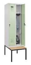 C+P Spind Evolo PLUS 0490507-32 mit Bank 3 Abt.400mm Drehriegel (HxBxT) 2120x1200x815mm 9016/3015