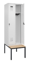 C+P Spind Evolo PLUS 0490507-32 mit Bank 3 Abt.400mm Drehriegel (HxBxT) 2120x1200x815mm 9016/3015