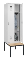 C+P Spind Evolo PLUS 0490507-32 mit Bank 3 Abt.400mm Drehriegel (HxBxT) 2120x1200x815mm 9016/3015