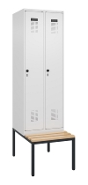 C+P Spind Evolo PLUS 0490507-32 mit Bank 3 Abt.400mm Drehriegel (HxBxT) 2120x1200x815mm 9016/3015