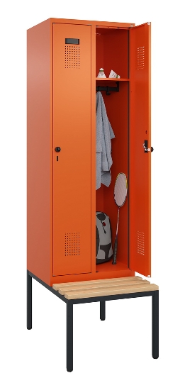 C+P Spind Evolo PLUS 0490507-30 mit Bank 3 Abt.300mm Drehriegel (HxBxT) 2120x900x815mm 0010/0010