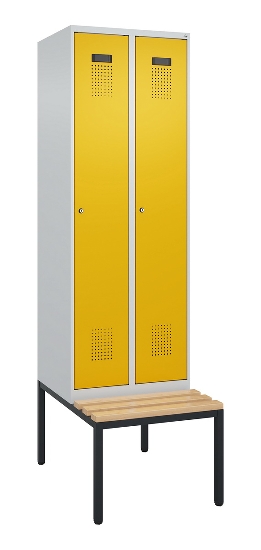 C+P Spind Evolo PLUS 0490507-32 mit Bank 3 Abt.400mm Drehriegel (HxBxT) 2120x1200x815mm 9016/3015