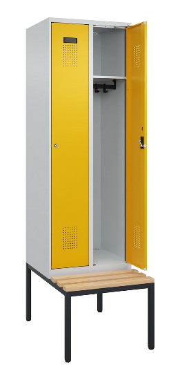 C+P Spind Evolo PLUS 0490507-32 mit Bank 3 Abt.400mm Drehriegel (HxBxT) 2120x1200x815mm 9016/3015