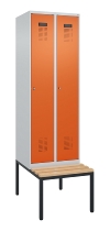 C+P Spind Evolo PLUS 0490507-32 mit Bank 3 Abt.400mm Drehriegel (HxBxT) 2120x1200x815mm 9016/3015