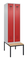 C+P Spind Evolo PLUS 0490507-32 mit Bank 3 Abt.400mm Drehriegel (HxBxT) 2120x1200x815mm 9016/3015