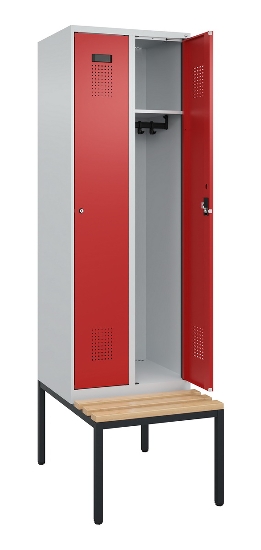 C+P Spind Evolo PLUS 0490507-32 mit Bank 3 Abt.400mm Drehriegel (HxBxT) 2120x1200x815mm 9016/3015