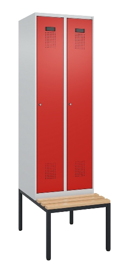 C+P Spind Evolo PLUS 0490507-32 mit Bank 3 Abt.400mm Drehriegel (HxBxT) 2120x1200x815mm 9016/3015