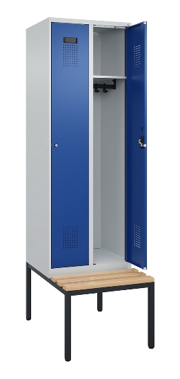 C+P Spind Evolo PLUS 0490507-32 mit Bank 3 Abt.400mm Drehriegel (HxBxT) 2120x1200x815mm 9016/3015
