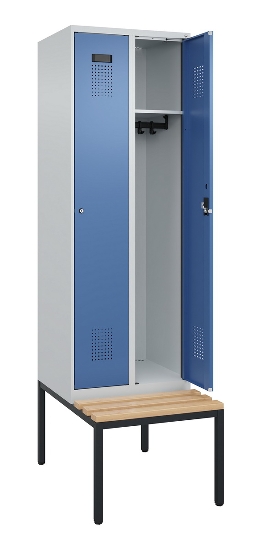 C+P Spind Evolo PLUS 0490507-32 mit Bank 3 Abt.400mm Drehriegel (HxBxT) 2120x1200x815mm 9016/3015