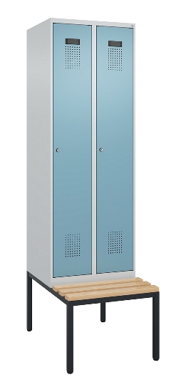 C+P Spind Evolo PLUS 0490507-32 mit Bank 3 Abt.400mm Drehriegel (HxBxT) 2120x1200x815mm 9016/3015