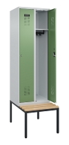 C+P Spind Evolo PLUS 0490507-32 mit Bank 3 Abt.400mm Drehriegel (HxBxT) 2120x1200x815mm 9016/3015