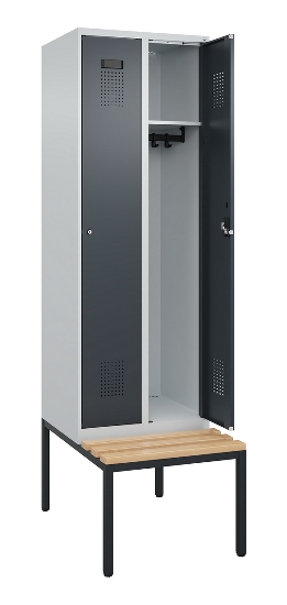 C+P Spind Evolo PLUS 0490507-32 mit Bank 3 Abt.400mm Drehriegel (HxBxT) 2120x1200x815mm 9016/3015