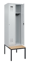 C+P Spind Evolo PLUS 0490507-32 mit Bank 3 Abt.400mm Drehriegel (HxBxT) 2120x1200x815mm 9016/3015