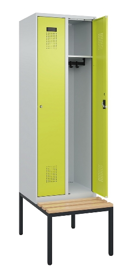 C+P Spind Evolo PLUS 0490507-32 mit Bank 3 Abt.400mm Drehriegel (HxBxT) 2120x1200x815mm 9016/3015