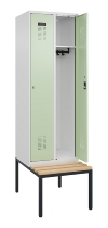 C+P Spind Evolo PLUS 0490507-32 mit Bank 3 Abt.400mm Drehriegel (HxBxT) 2120x1200x815mm 9016/3015