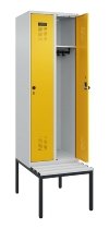 C+P Spind Evolo PLUS 0490507-12 mit Bank 1 Abt.400mm Drehriegel (HxBxT) 2120x400x815mm 7035/6011