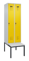 C+P Spind Evolo PLUS 0490507-12 mit Bank 1 Abt.400mm Drehriegel (HxBxT) 2120x400x815mm 7035/6011